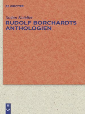 cover image of Rudolf Borchardts Anthologien